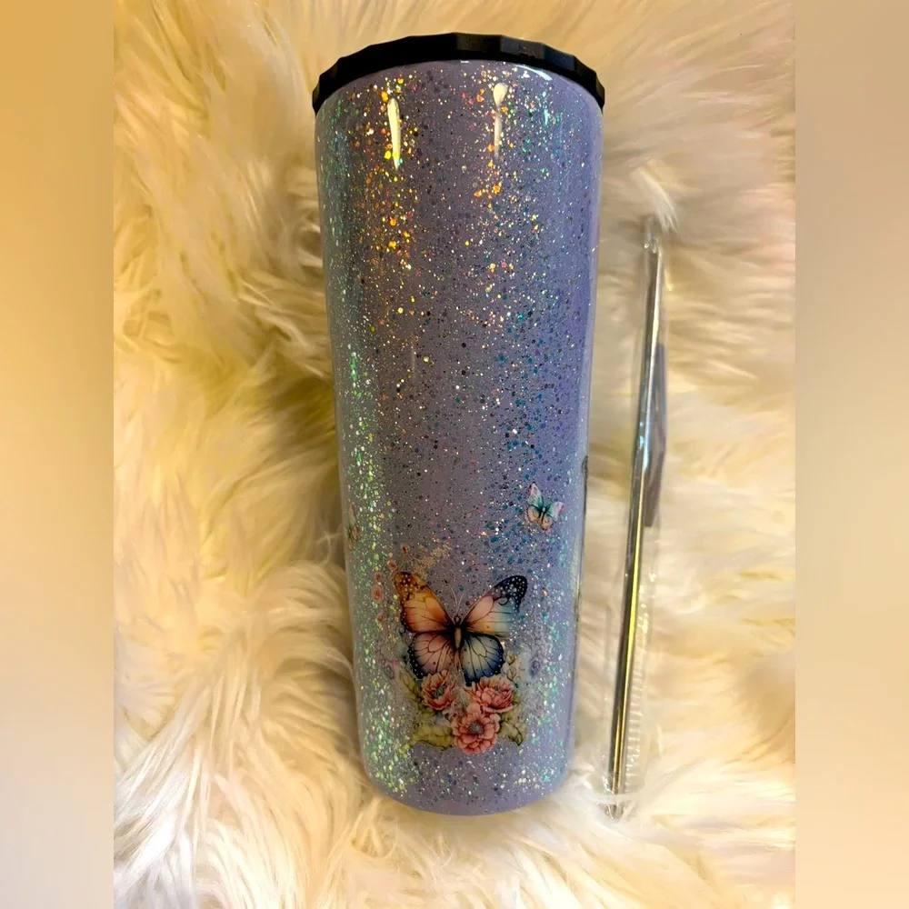 34 oz Handmade epoxied/glittered Tumbler-NEW